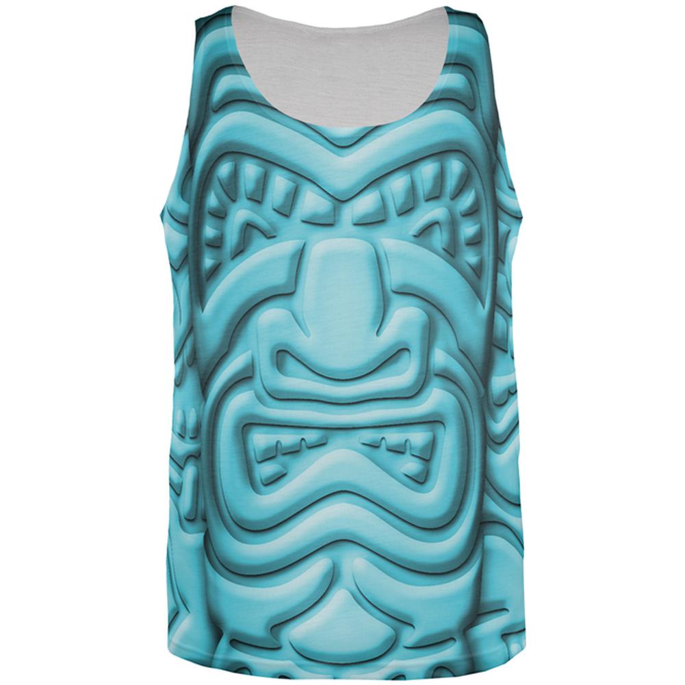 Tiki God Blue Face Luau All Over Mens Tank Top Men's Tank Tops Old Glory 2XL Multi