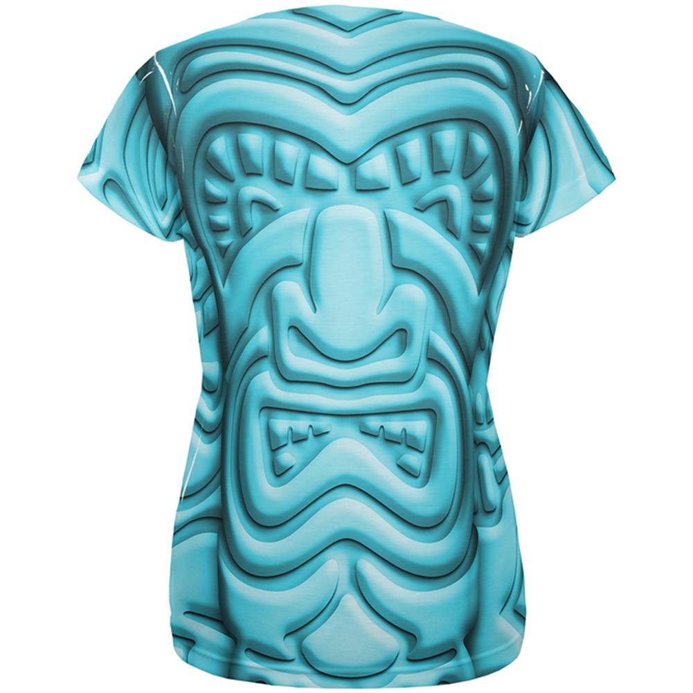Tiki God Blue Face Luau All Over Womens T Shirt Women's T-Shirts Old Glory