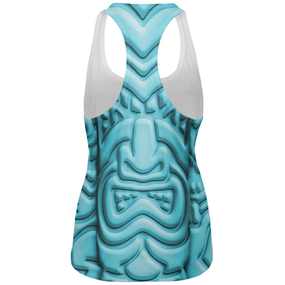Tiki God Blue Face Luau All Over Womens Work Out Tank Top Women's Tank Tops Old Glory