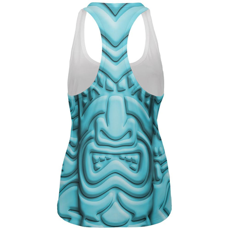 Tiki God Blue Face Luau All Over Womens Work Out Tank Top Women's Tank Tops Old Glory