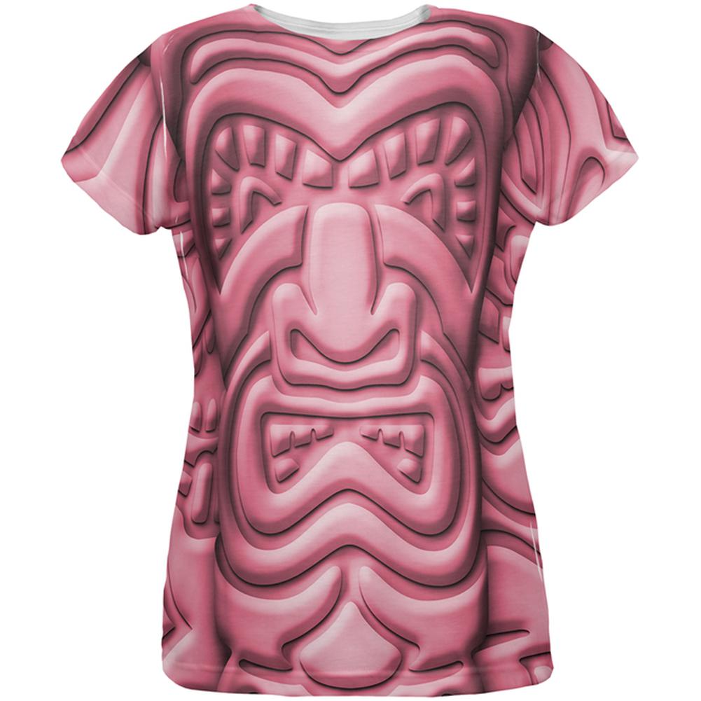Tiki God Pink Face Luau All Over Womens T Shirt Women's T-Shirts Old Glory 2XL Multi
