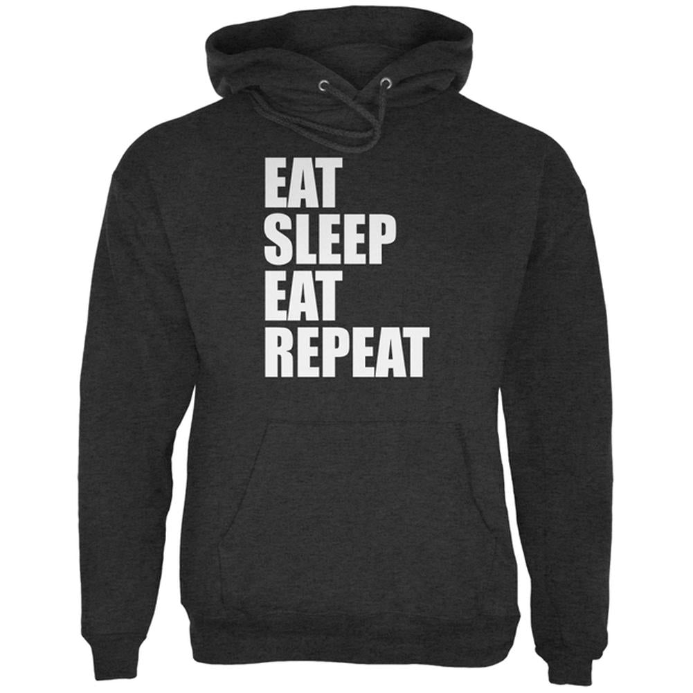 Eat Sleep Eat Repeat Funny Mens Hoodie Men's Hoodies Old Glory 2XL Charcoal Heather