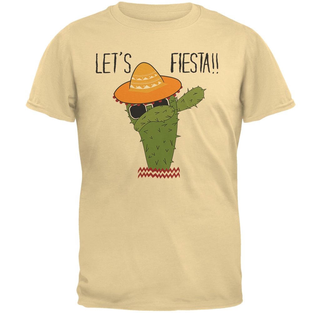 Cinco De Mayo Dabbing Cactus Lets Fiesta Party Mens T Shirt Men's T-Shirts Old Glory 3XL Yellow
