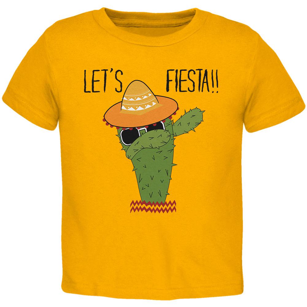 Cinco De Mayo Dabbing Cactus Lets Fiesta Toddler T Shirt Toddler T-Shirts Old Glory 2T Gold