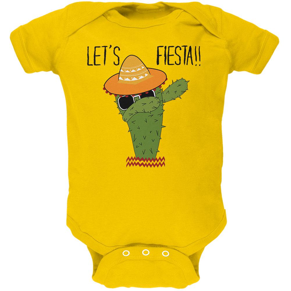 Cinco De Mayo Dabbing Cactus Lets Fiesta Party Soft Baby One Piece Baby One Piece Old Glory 0-3M Yellow