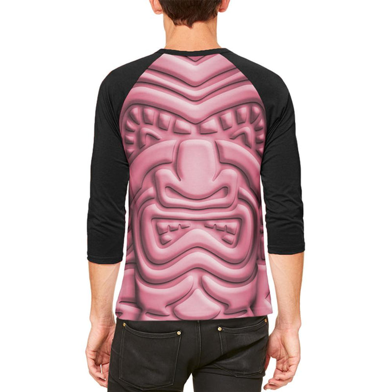 Tiki God Pink Face Luau Mens Raglan T Shirt Men's T-Shirts Old Glory
