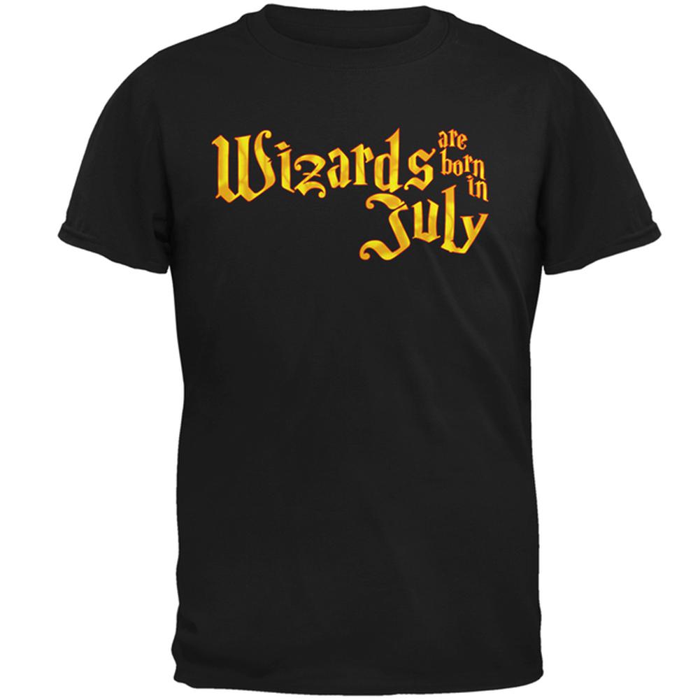 Wizards are born in July Mens T Shirt Men's T-Shirts Old Glory 2XL Black
