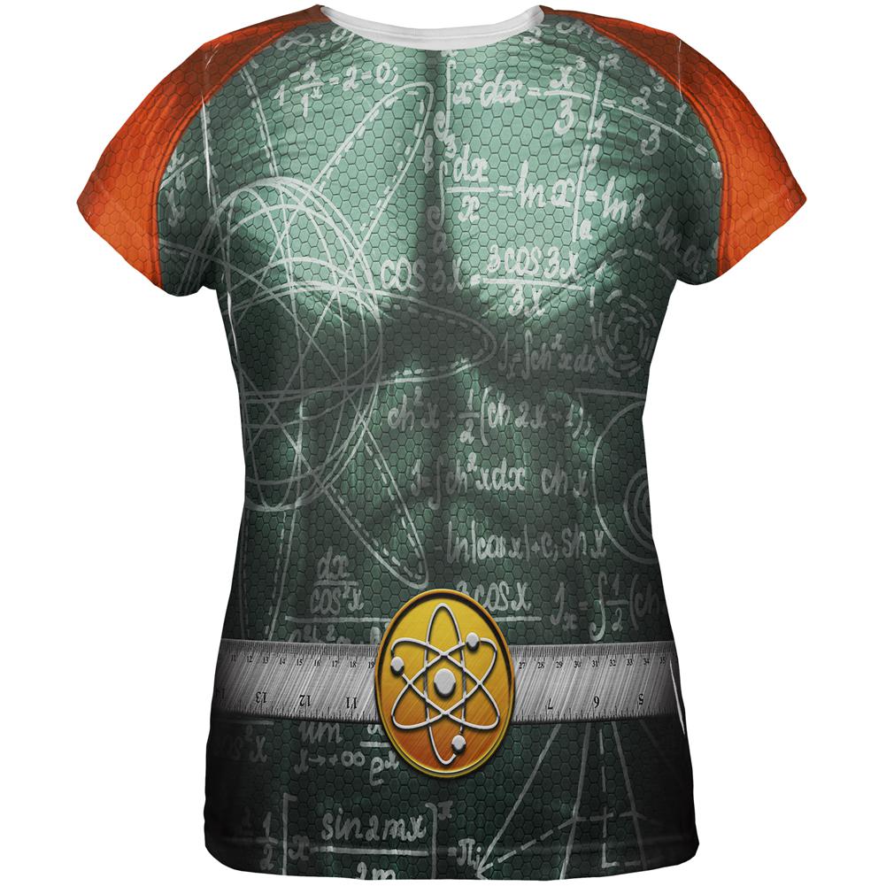 Halloween Math Geek Scientist Superhero Costume All Over Womens T Shirt Women's T-Shirts Old Glory 2XL Multi