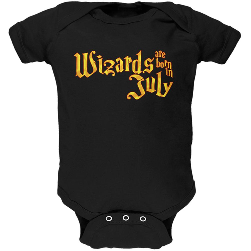 Wizards are born in July Soft Baby One Piece Baby One Piece Old Glory 0-3M Black