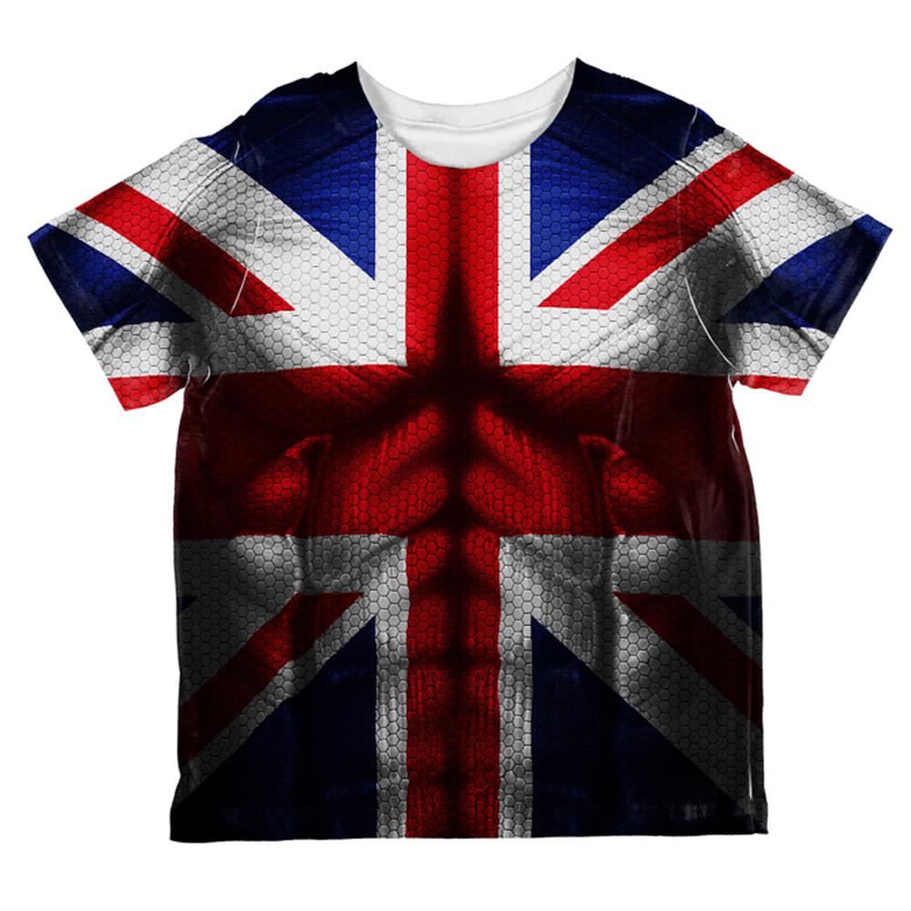 Halloween Union Jack British Flag Superhero Costume All Over Toddler T Shirt Toddler T-Shirts Old Glory 2T Multi