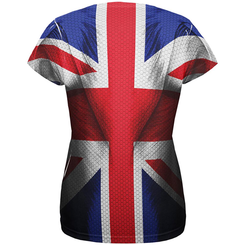 Halloween Union Jack British Flag Superhero Costume All Over Womens T Shirt Women's T-Shirts Old Glory