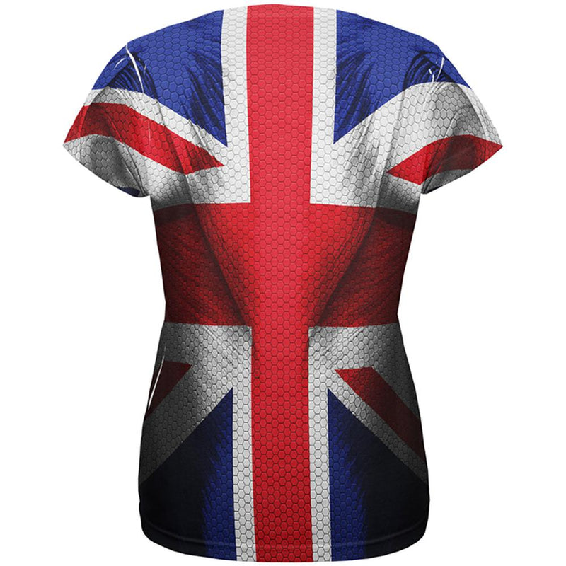 Halloween Union Jack British Flag Superhero Costume All Over Womens T Shirt Women's T-Shirts Old Glory