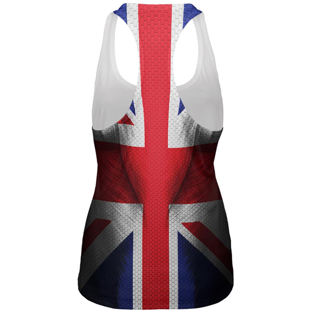 Halloween Union Jack British Flag Superhero Costume All Over Womens Work Out Tank Top Women's Tank Tops Old Glory