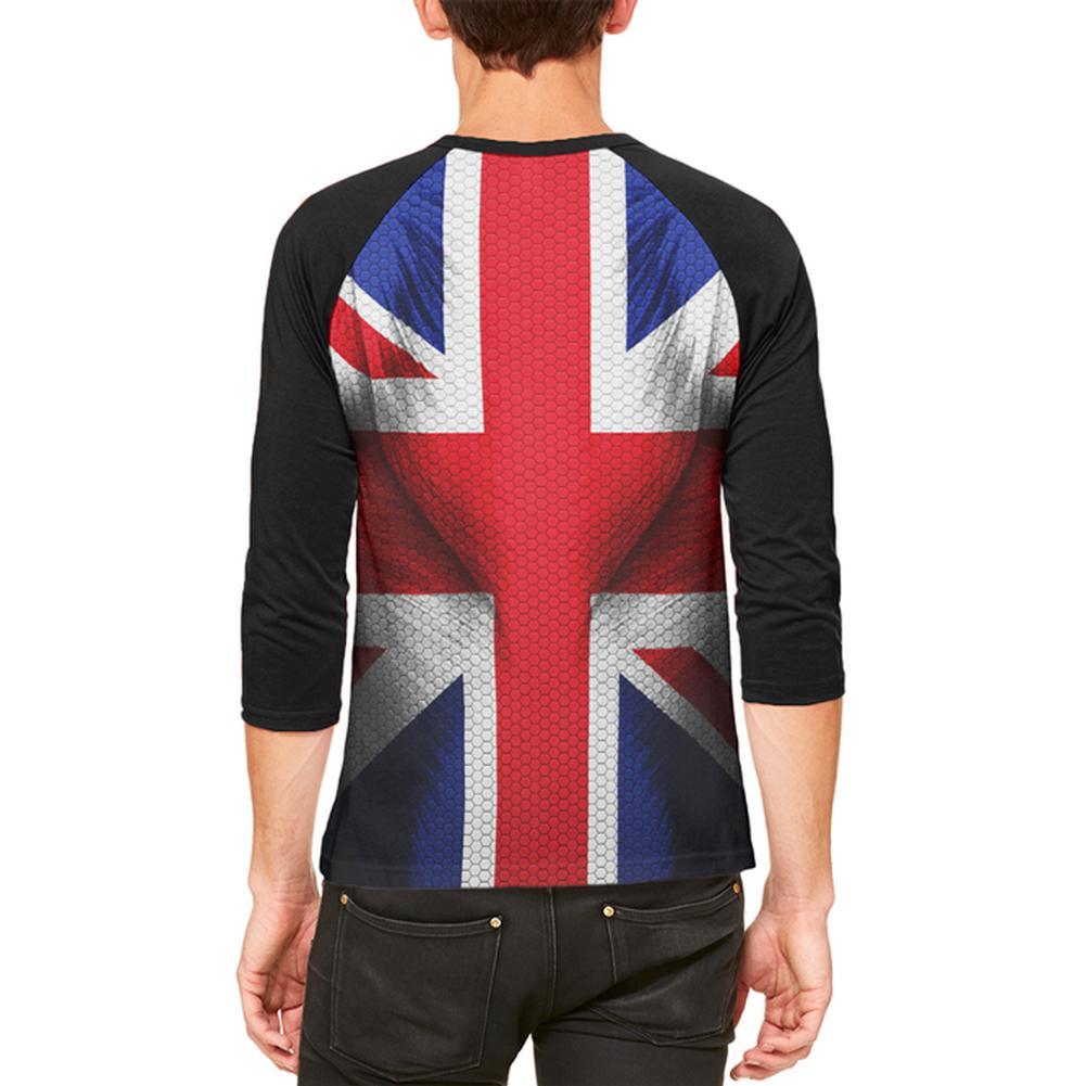 Halloween Union Jack British Flag Superhero Costume Mens Raglan T Shirt Men's T-Shirts Old Glory