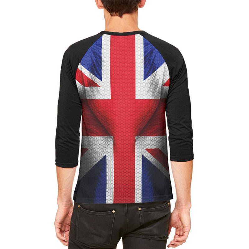 Halloween Union Jack British Flag Superhero Costume Mens Raglan T Shirt Men's T-Shirts Old Glory
