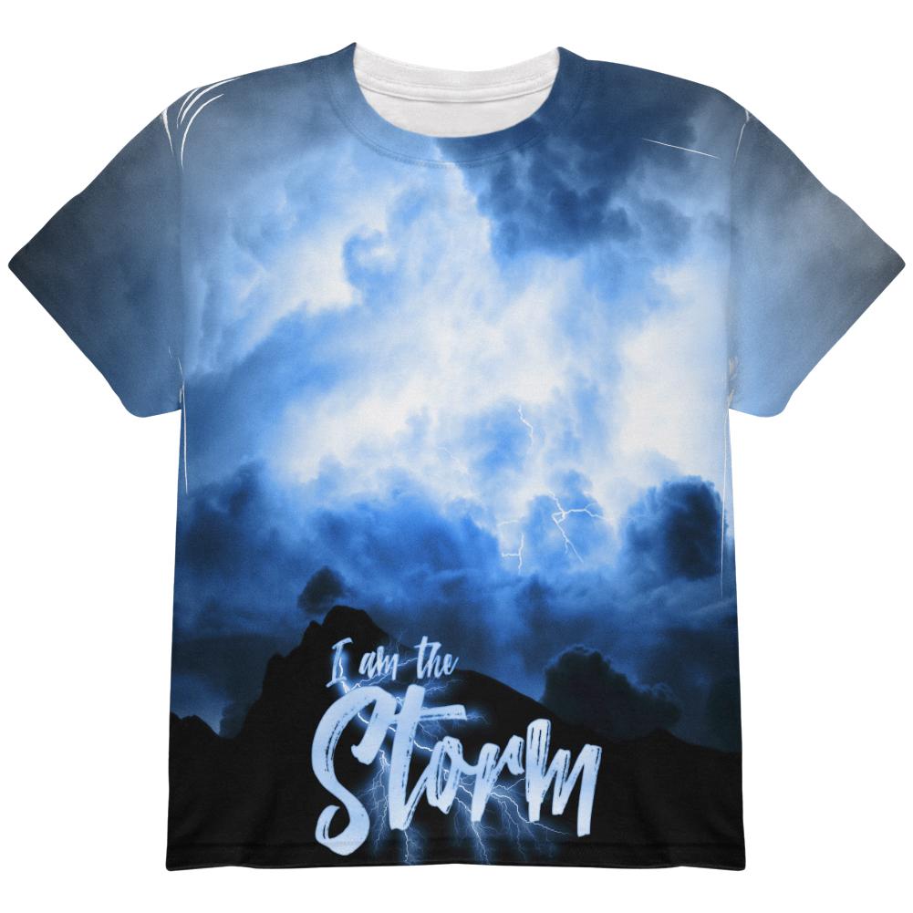 Warrior's Fate I Am The Storm All Over Youth T Shirt Youth T-Shirts Old Glory LG Multi