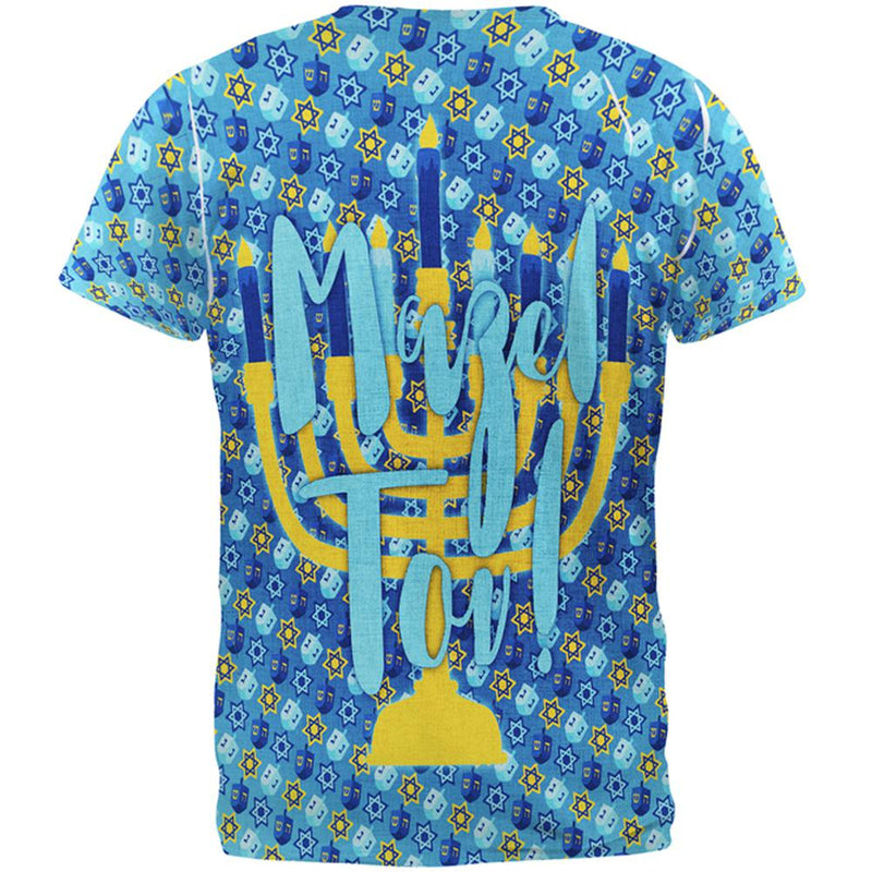 Hanukkah Mazel Tov Menorah Dreidel All Over Mens T Shirt Men's T-Shirts Old Glory