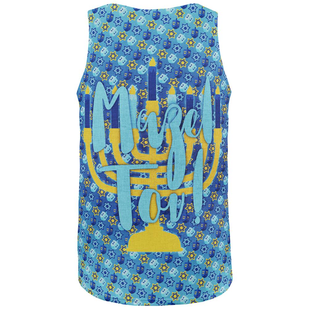 Hanukkah Mazel Tov Menorah Dreidel All Over Mens Tank Top Men's Tank Tops Old Glory