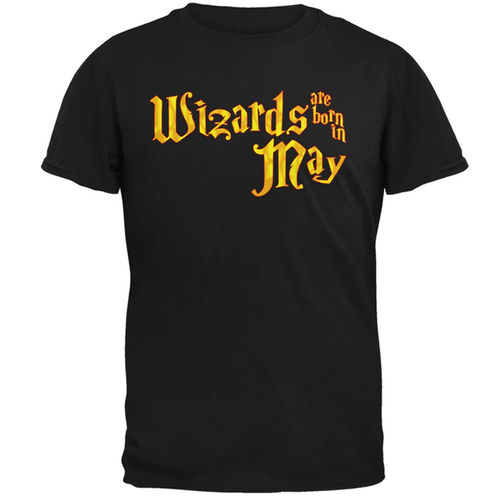 Wizards are born in May Mens T Shirt Men's T-Shirts Old Glory 2XL Black