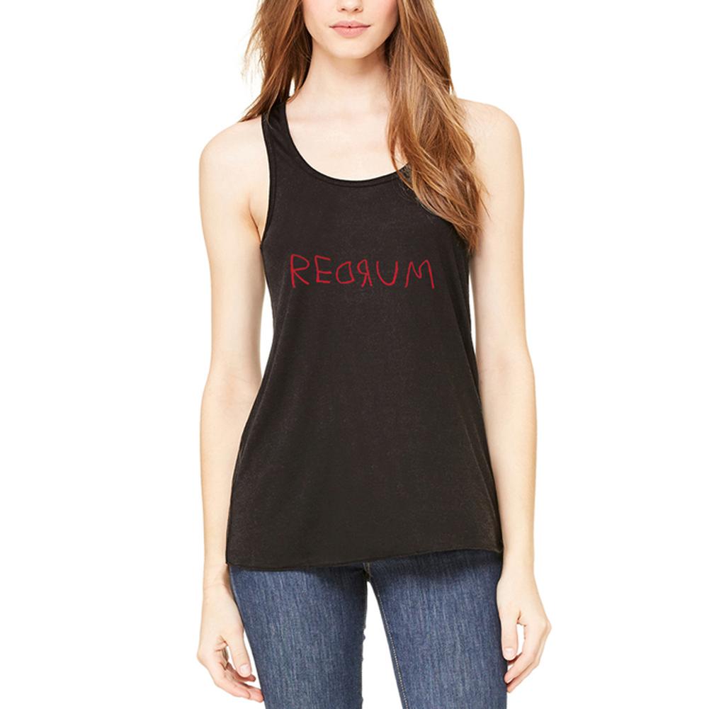 Halloween Horror Redrum Womens Flowy Racerback Tank Top Women's Tank Tops Old Glory 2XL Black