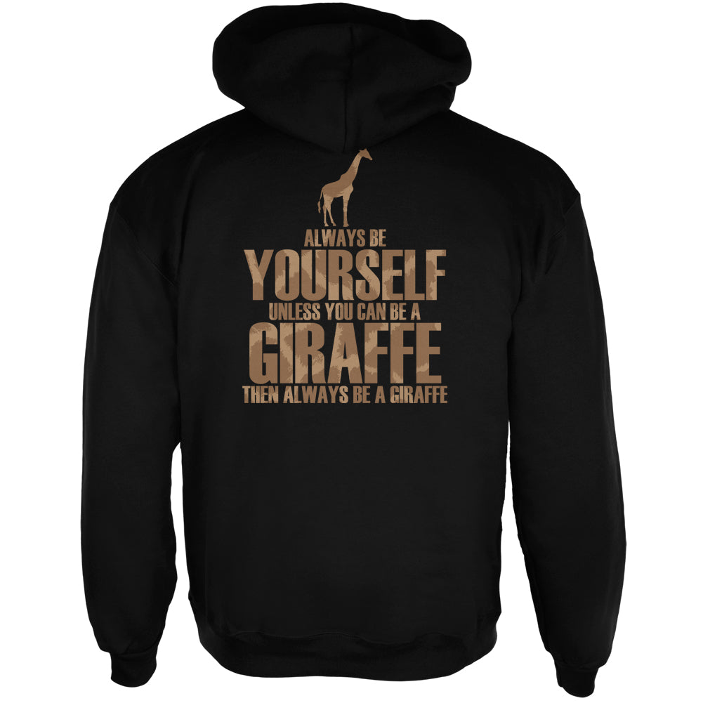 Always Be Yourself Giraffe Mens Full Zip Hoodie Men's Hoodies Old Glory MD Black
