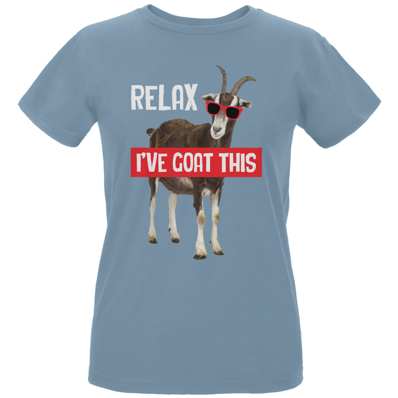 Relax I've Goat Got This Womens Organic T Shirt Women's T-Shirts Old Glory LG Blue