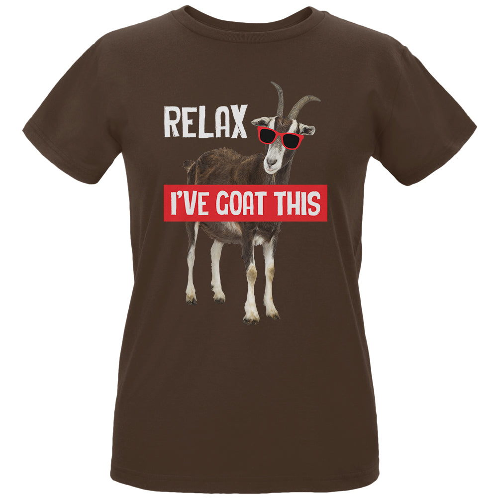 Relax I've Goat Got This Womens Organic T Shirt Women's T-Shirts Old Glory LG Brown