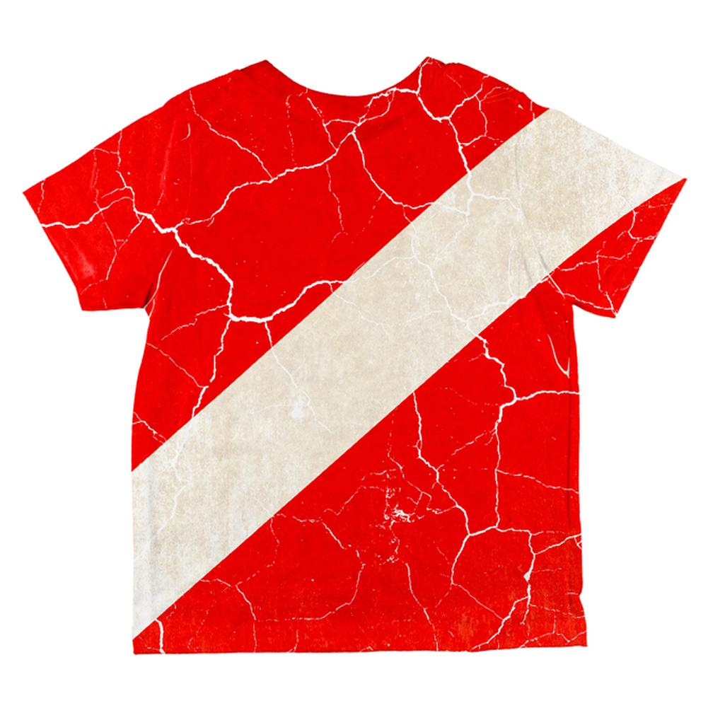 Diver Down Distressed Weathered Flag All Over Toddler T Shirt Toddler T-Shirts Old Glory