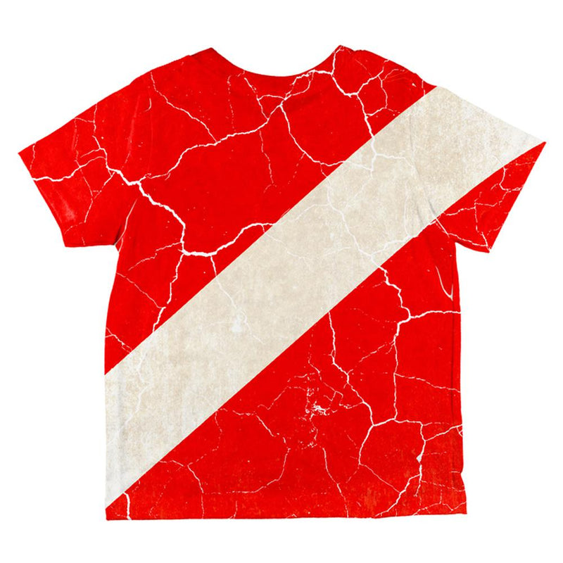 Diver Down Distressed Weathered Flag All Over Toddler T Shirt Toddler T-Shirts Old Glory