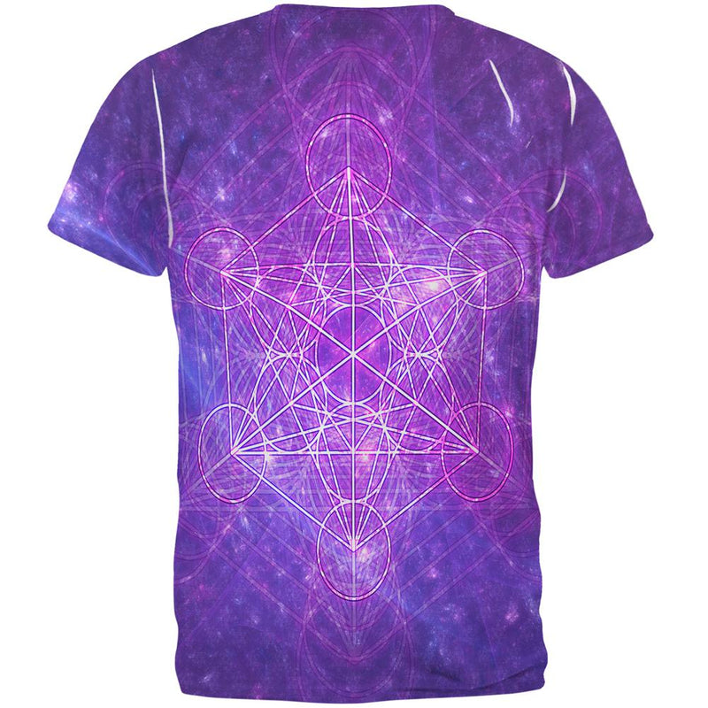 Sacred Geometry Metatron Cube Map of Creation All Over Mens T Shirt Men's T-Shirts Old Glory