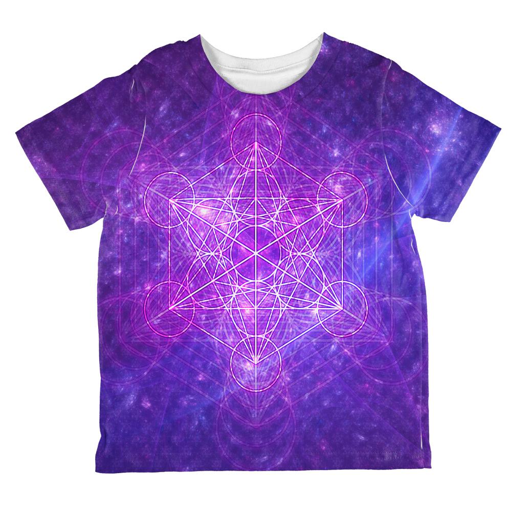 Sacred Geometry Metatron Cube Map of Creation All Over Toddler T Shirt Toddler T-Shirts Old Glory 2T Multi