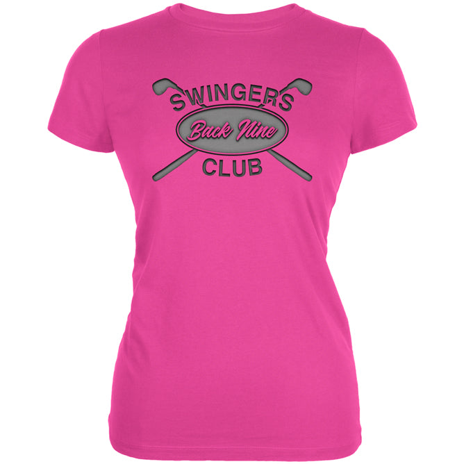 Back Nine Swingers Club Juniors Soft T Shirt Juniors T-Shirts Old Glory 2XL Hot Pink