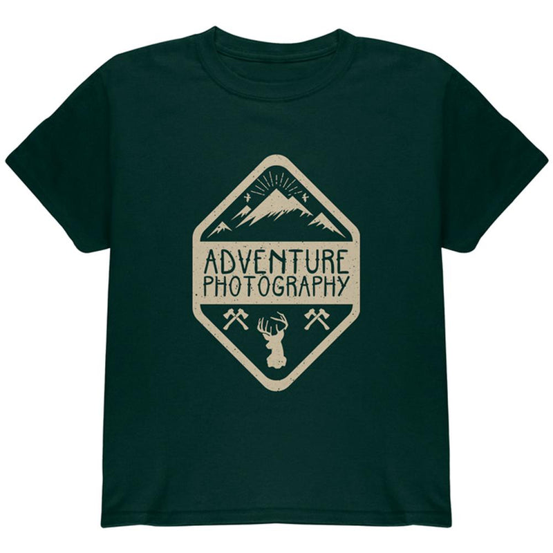 Adventure Photography Youth T Shirt Youth T-Shirts Old Glory LG Forest Green