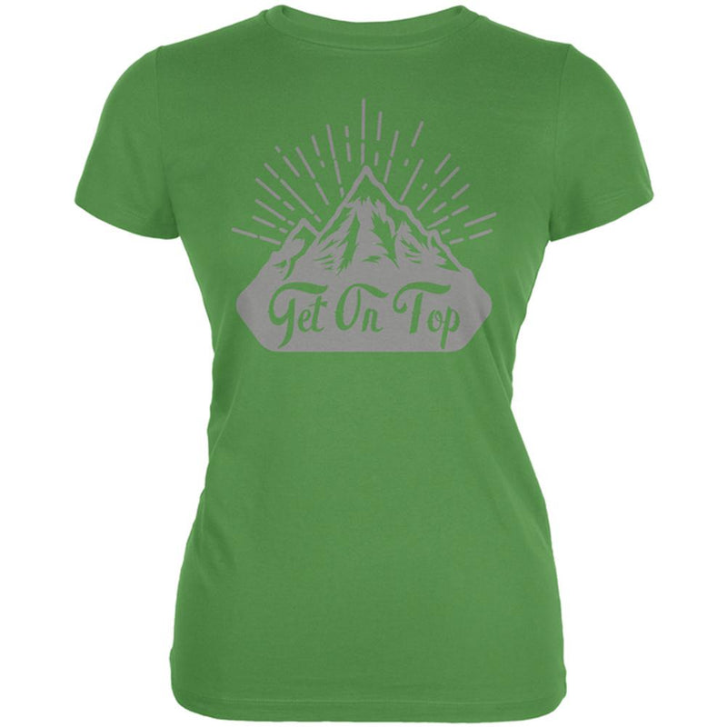 Get On Top Mountain Hiking Juniors Soft T Shirt Juniors T-Shirts Old Glory 2XL Leaf