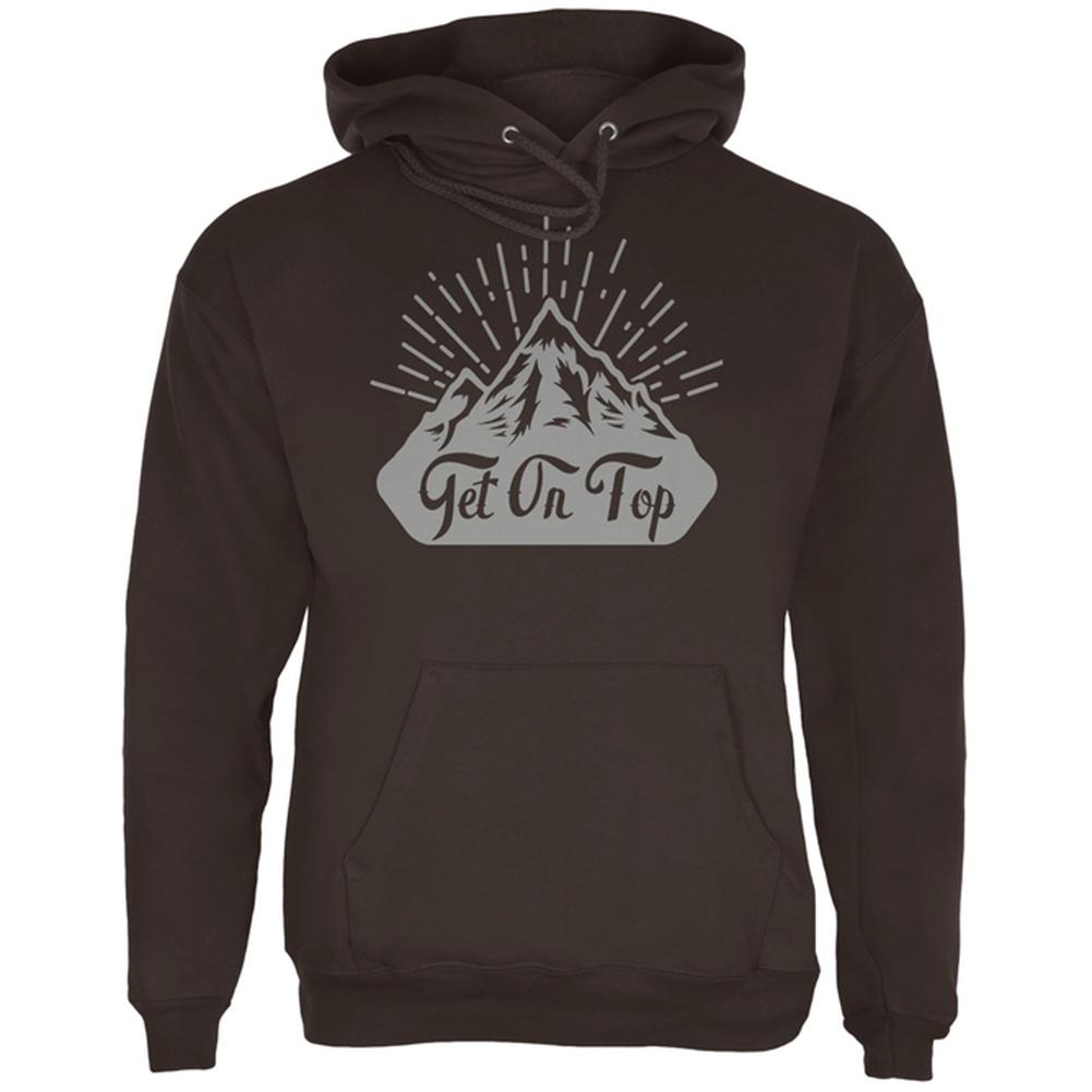 Get On Top Mountain Hiking Mens Hoodie Men's Hoodies Old Glory 2XL Brown