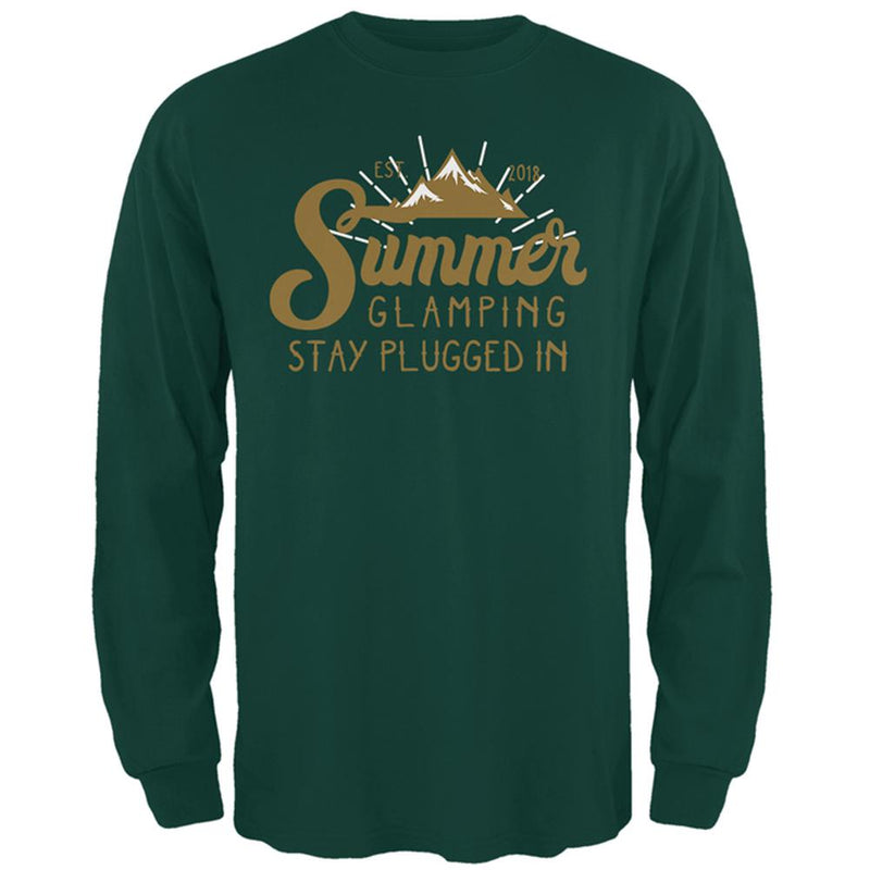Glamping Plugged In Mens Long Sleeve T Shirt Men's Long Sleeves Old Glory 2XL Forest Green
