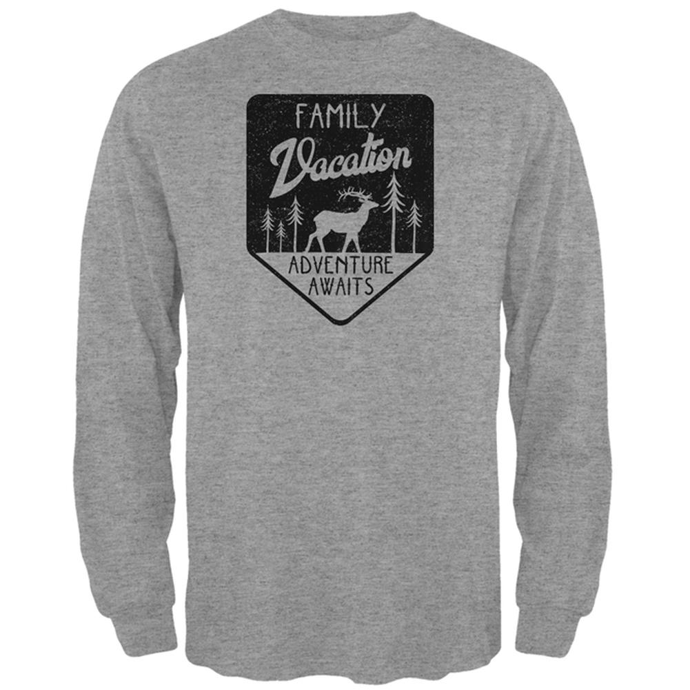 Family Vacation Adventure Awaits Mens Long Sleeve T Shirt Men's Long Sleeves Old Glory 2XL Heather