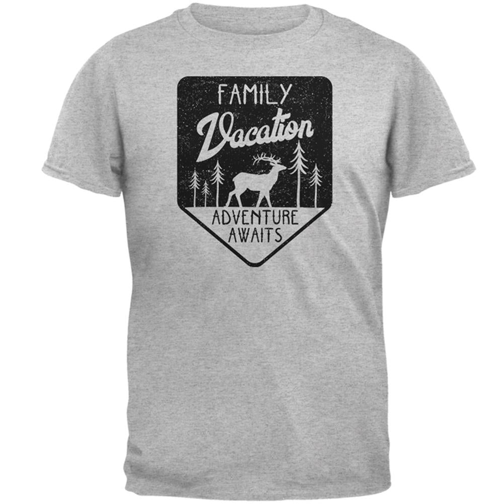 Family Vacation Adventure Awaits Mens T Shirt Men's T-Shirts Old Glory 2XL Heather