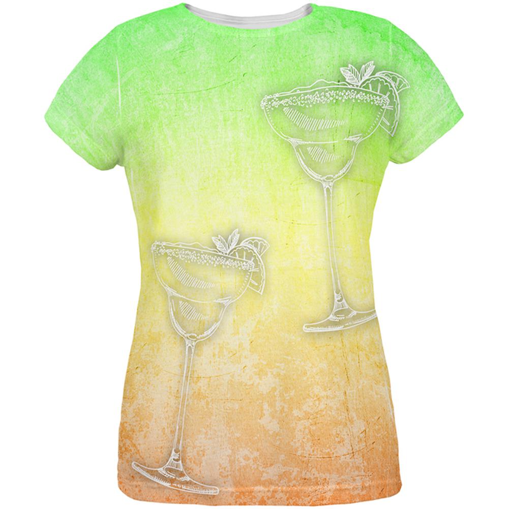 Cinco de Mayo Summer Margaritas All Over Womens T Shirt Women's T-Shirts Old Glory 2XL Multi