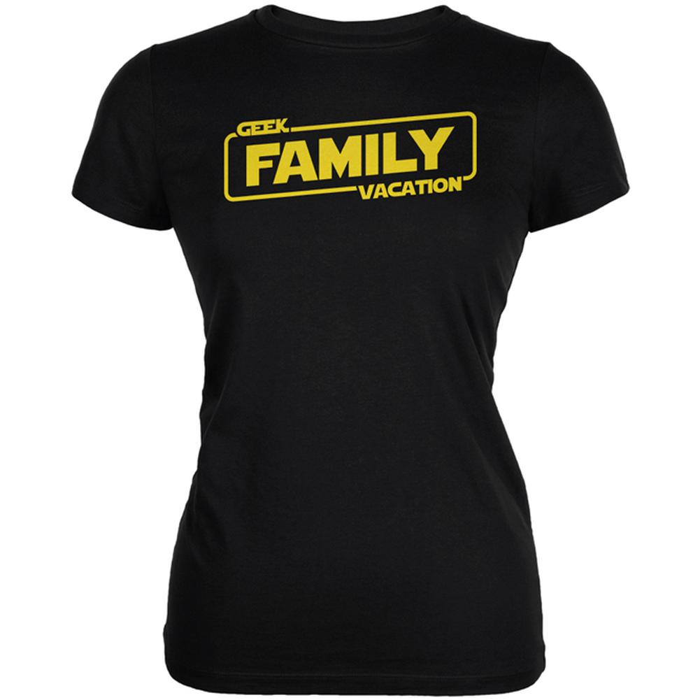 Geek Family Vacation Juniors Soft T Shirt Juniors T-Shirts Old Glory 2XL Black