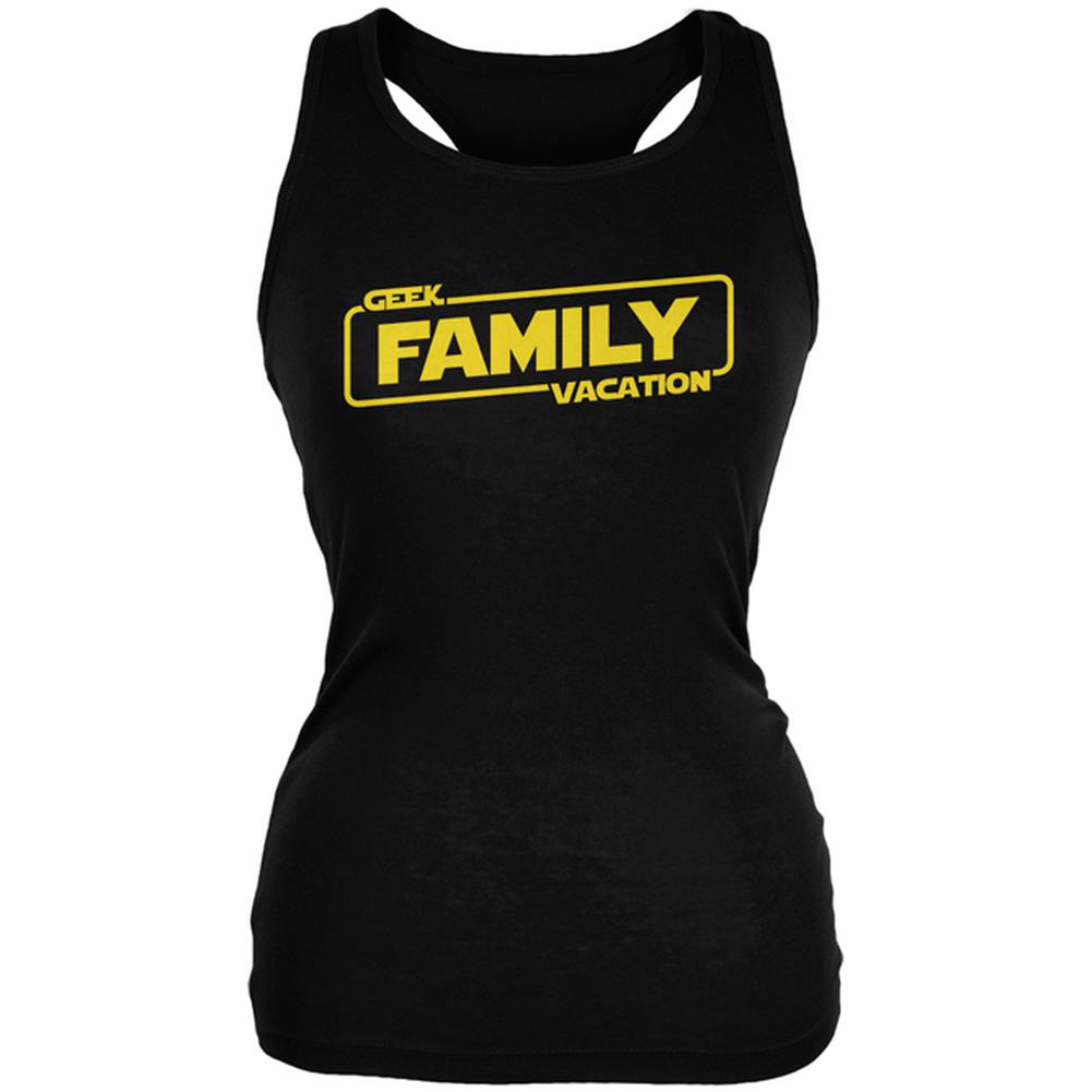 Geek Family Vacation Juniors Soft Tank Top Juniors Tank Tops Old Glory 2XL Black