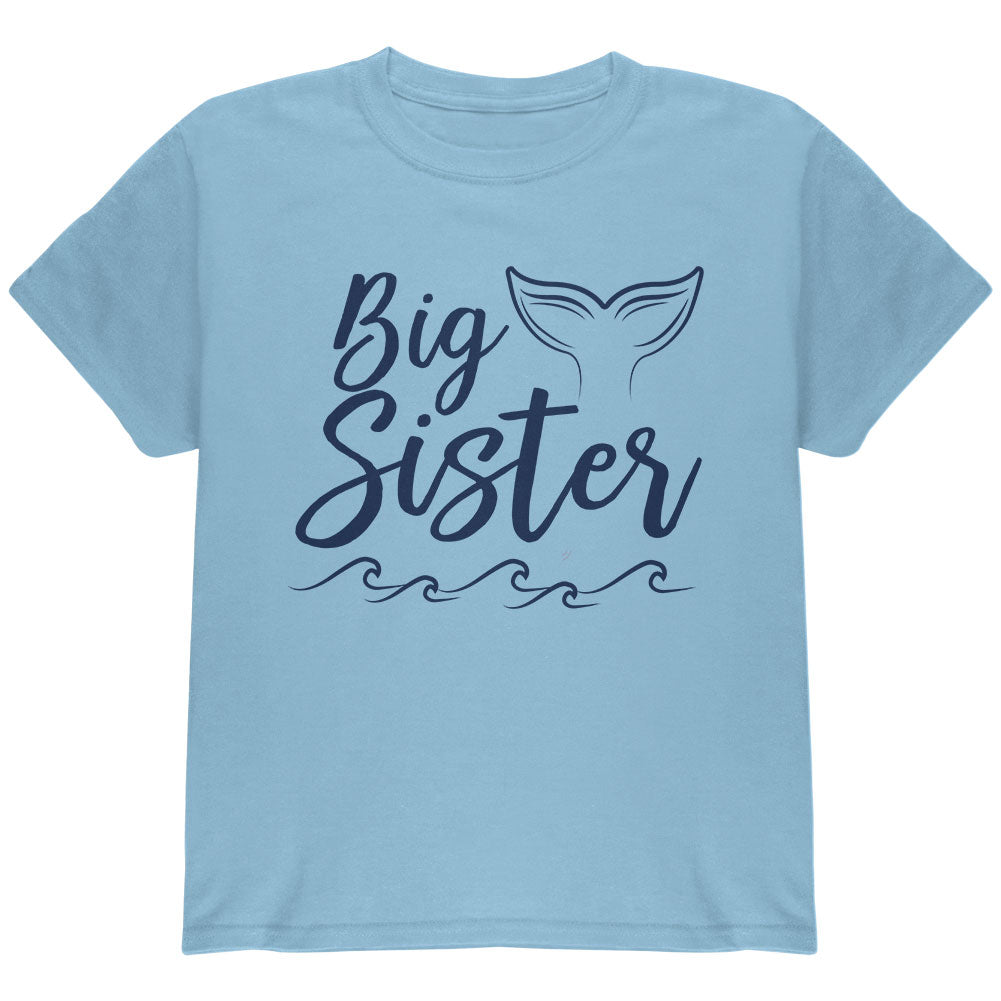 Big Sister Mermaid Tail Ocean Youth T Shirt Youth T-Shirts Old Glory YLG Light Blue