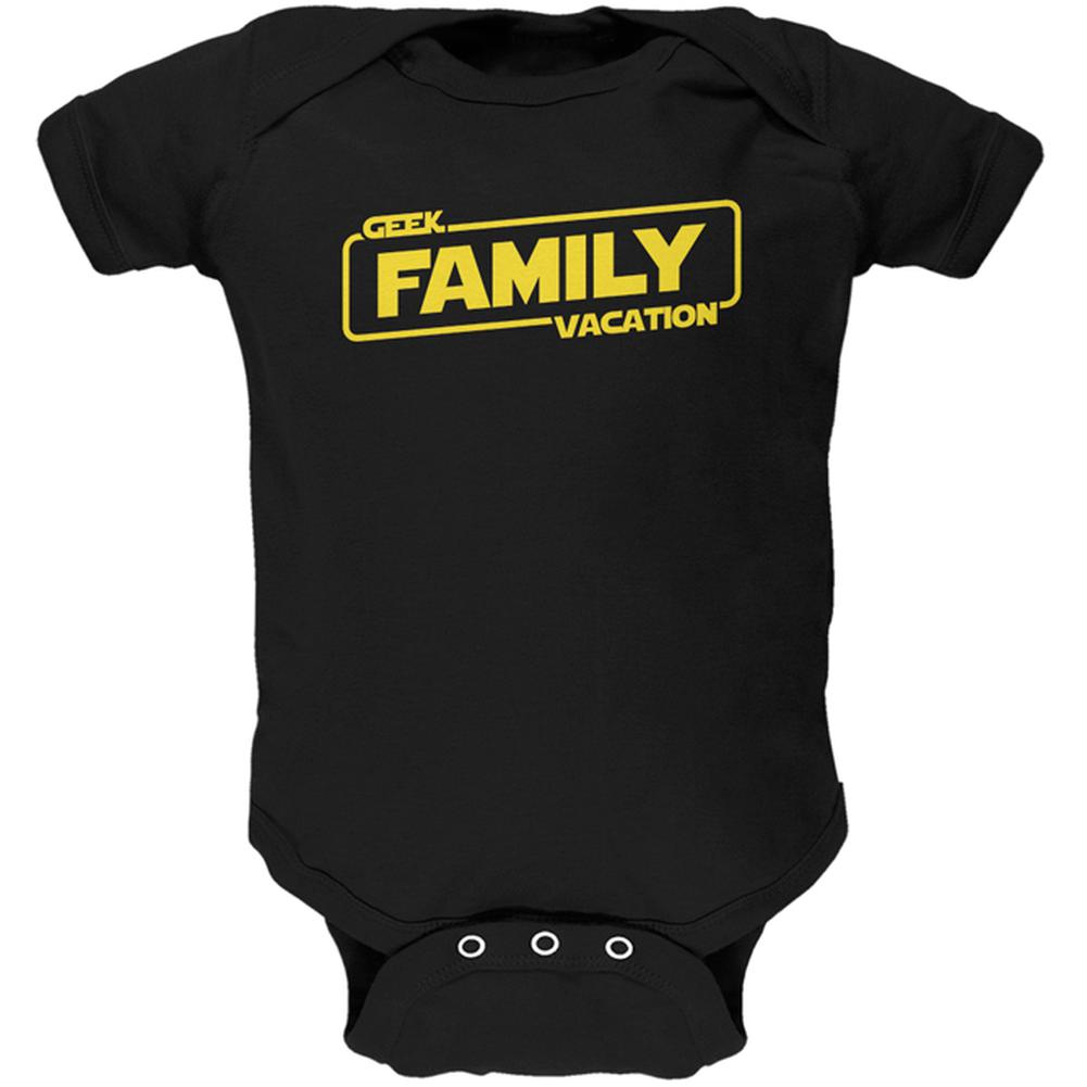 Geek Family Vacation Soft Baby One Piece Baby One Piece Old Glory 0-3M Black