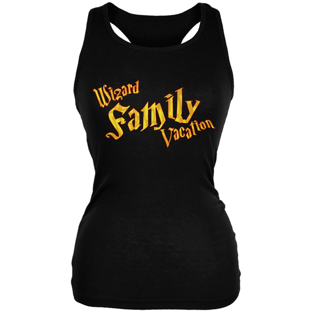 Wizard Family Vacation Juniors Soft Tank Top Juniors Tank Tops Old Glory 2XL Black