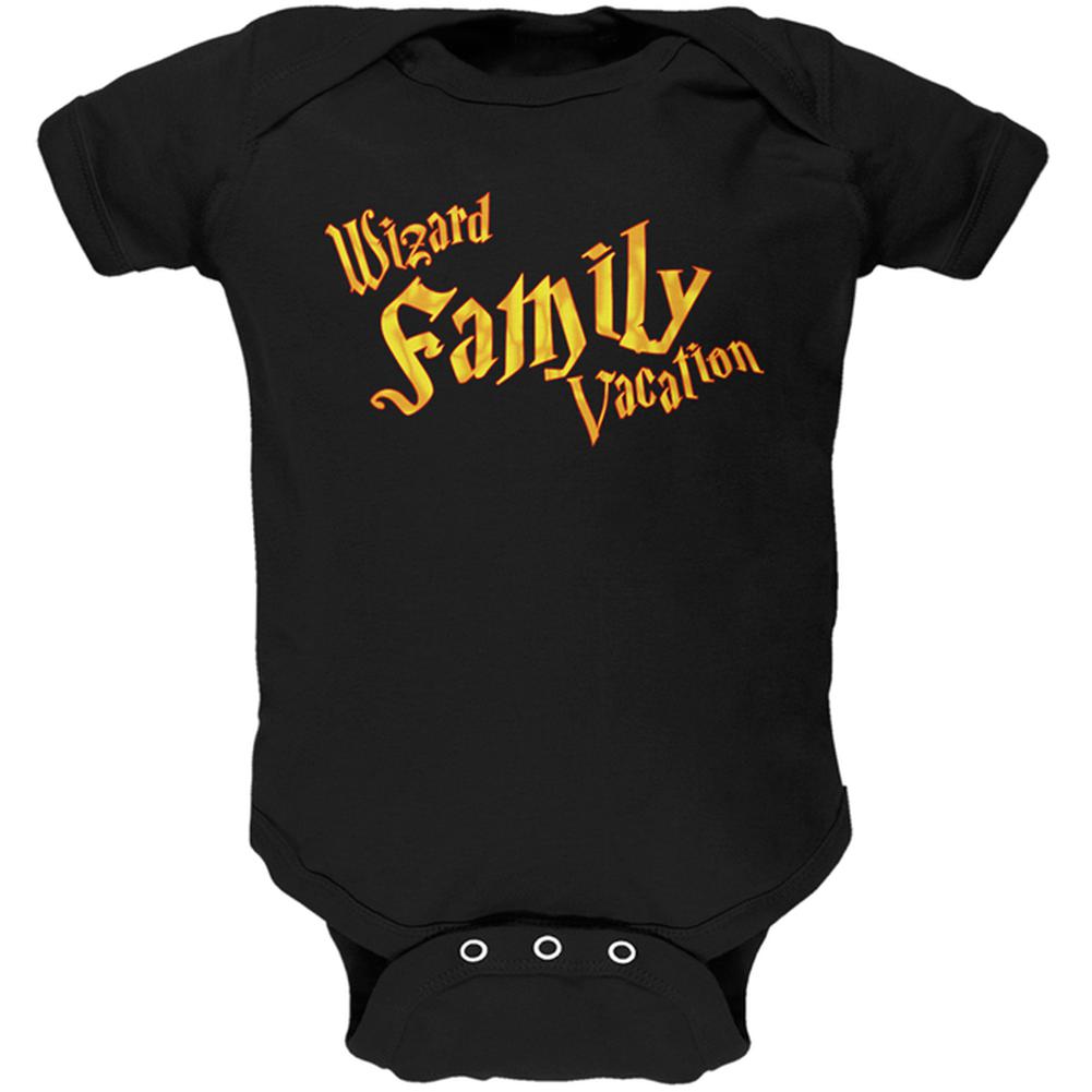Wizard Family Vacation Soft Baby One Piece Baby One Piece Old Glory 0-3M Black