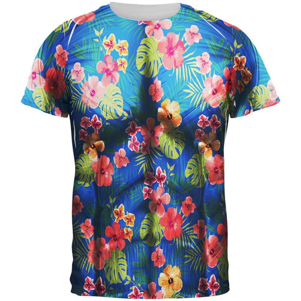 Tropical Vacation Aloha Superhero Costume All Over Mens T Shirt Men's T-Shirts Old Glory 2XL Multi