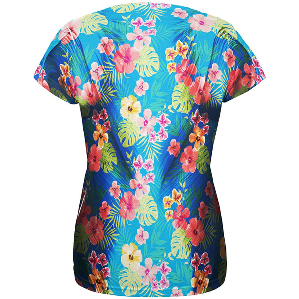 Tropical Vacation Aloha Superhero Costume All Over Womens T Shirt Women's T-Shirts Old Glory