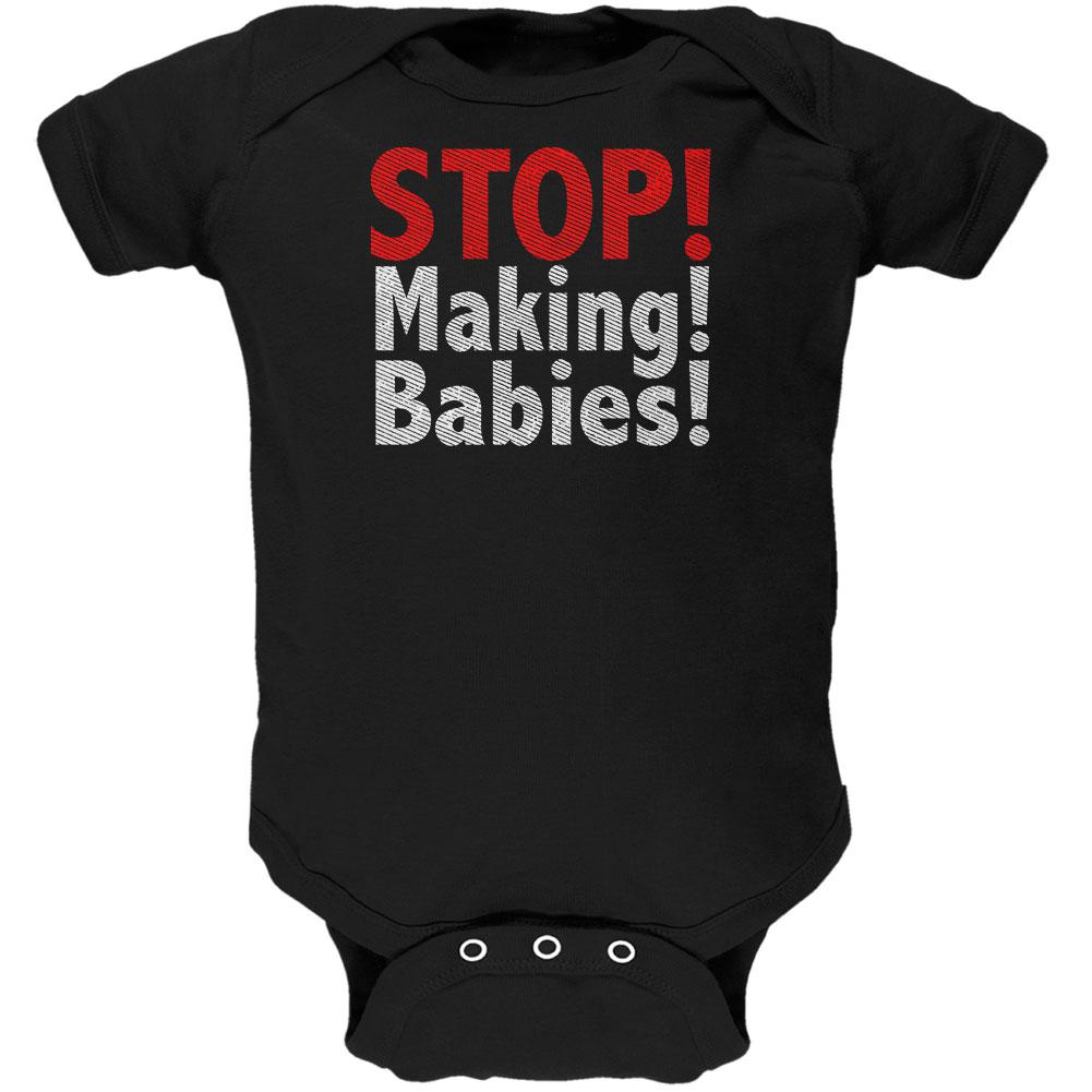Stop Making Babies Soft Baby One Piece Baby One Piece Old Glory 0-3M Black