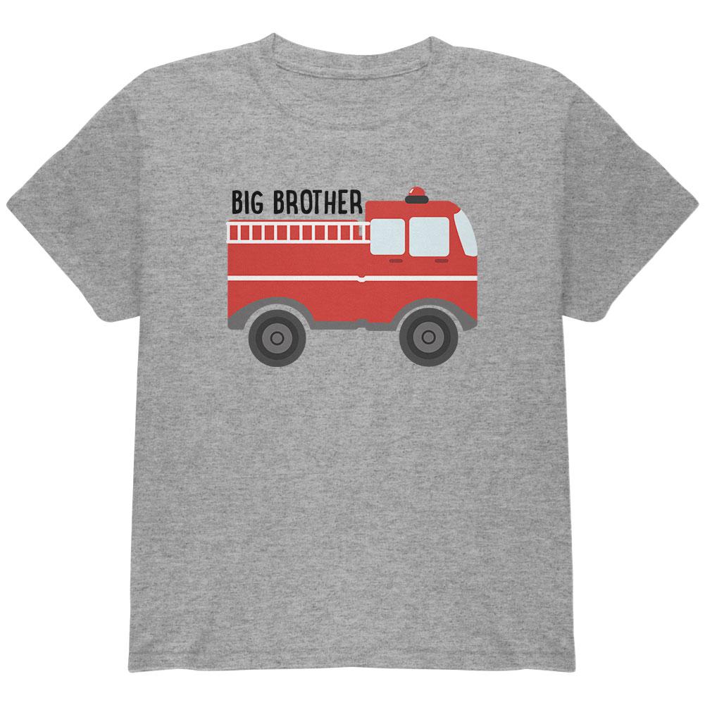 Big Brother Fire Truck Youth T Shirt Youth T-Shirts Old Glory LG Heather