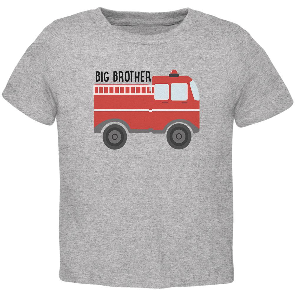 Big Brother Fire Truck Toddler T Shirt Toddler T-Shirts Old Glory 2T Heather